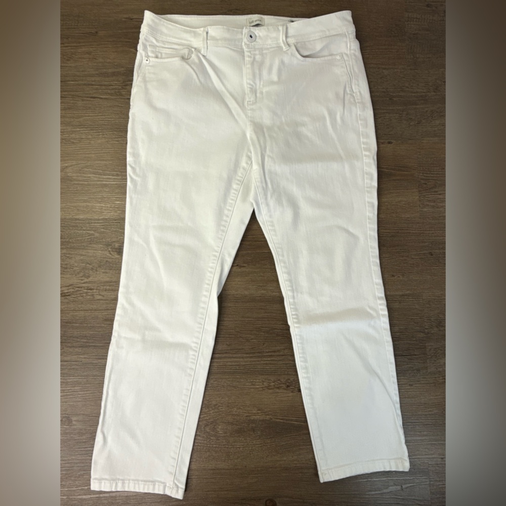 J. Jill Authentic Fit Slim Ankle, White Denim Jeans, size 10P - Picture 7 of 10
